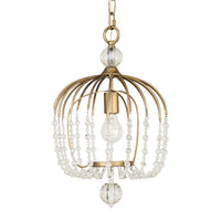Voliere 1 Light Crystal Pendant