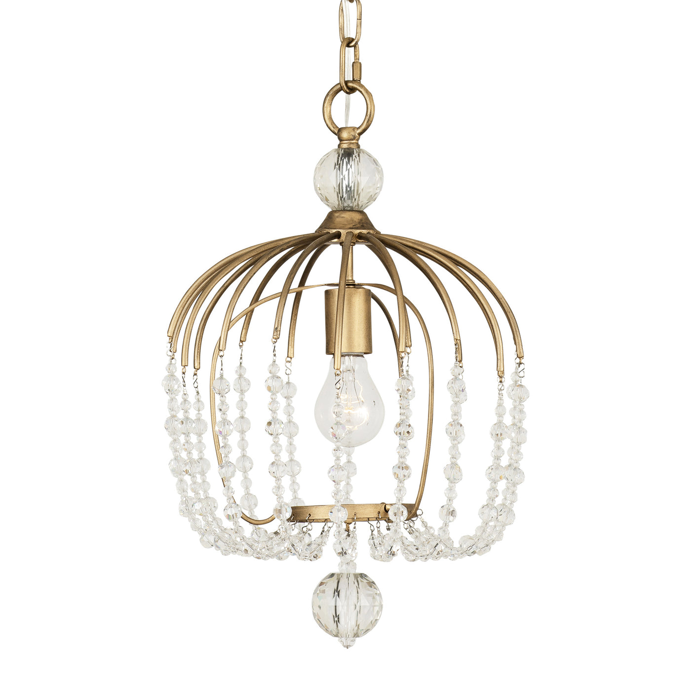 Voliere 1 Light Crystal Pendant