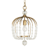 Voliere 1 Light Crystal Pendant