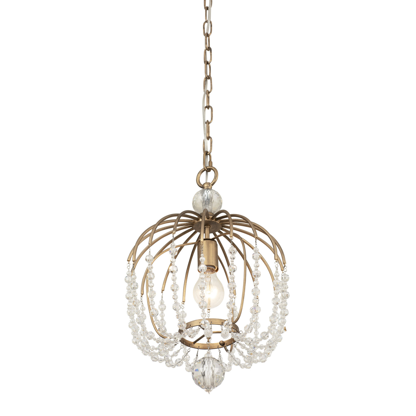 Voliere 1 Light Crystal Pendant