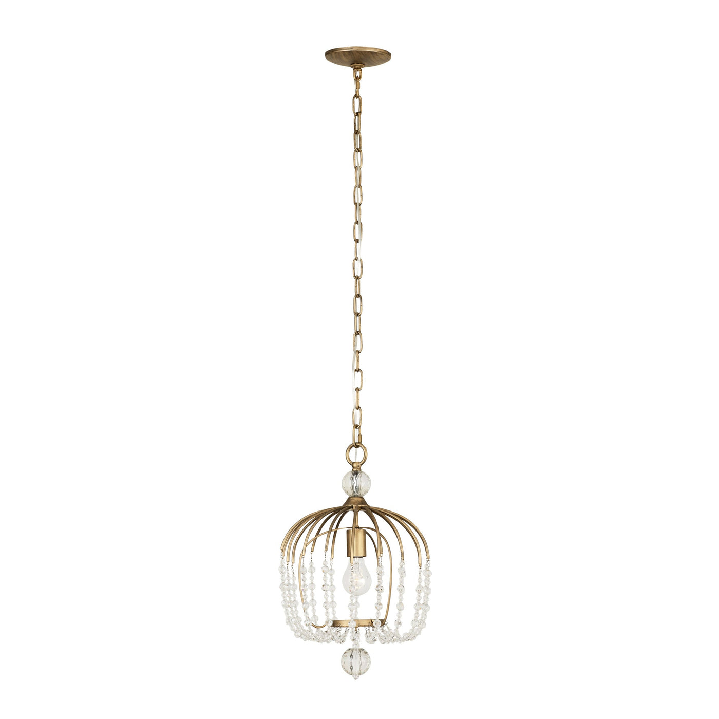 Voliere 1 Light Crystal Pendant