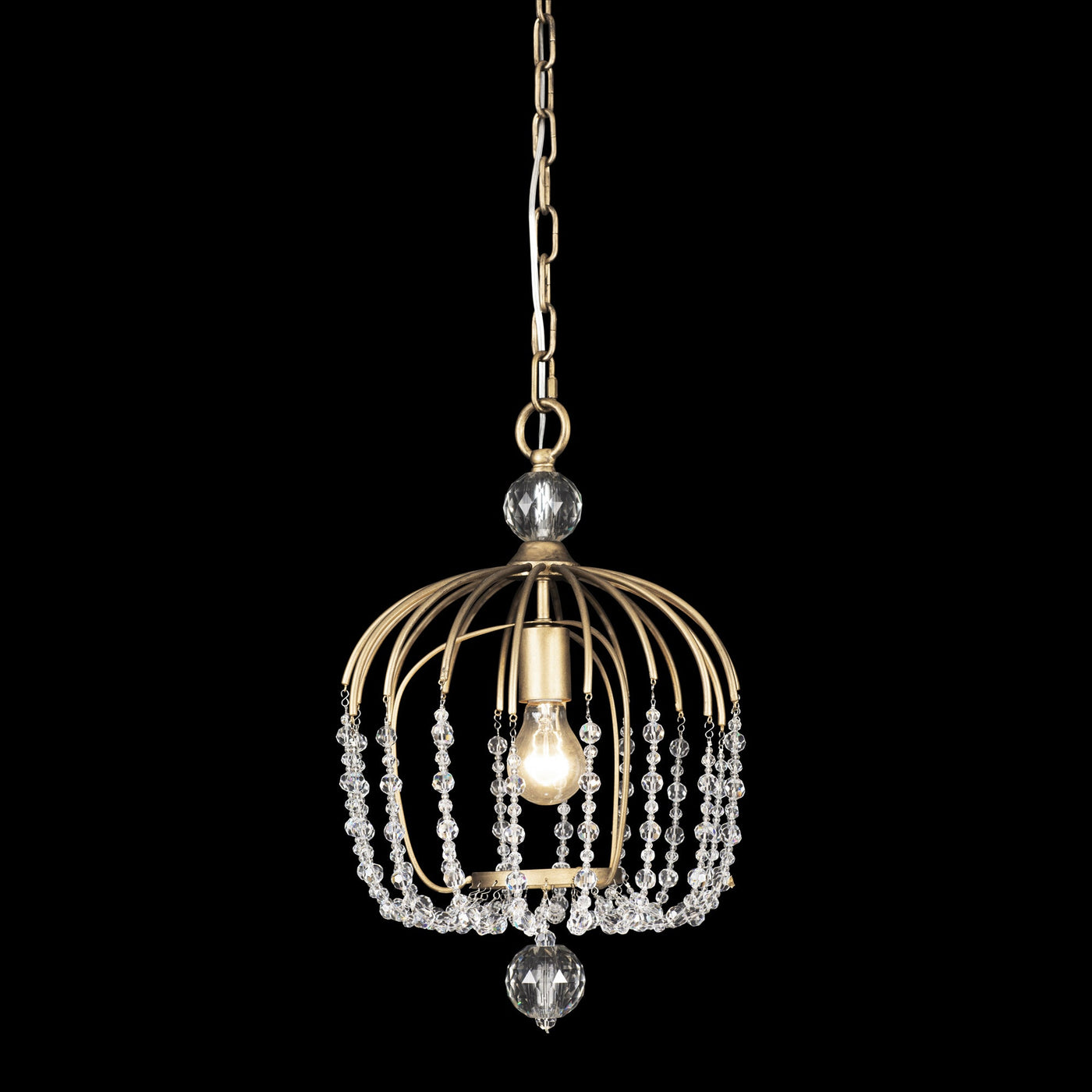 Voliere 1 Light Crystal Pendant