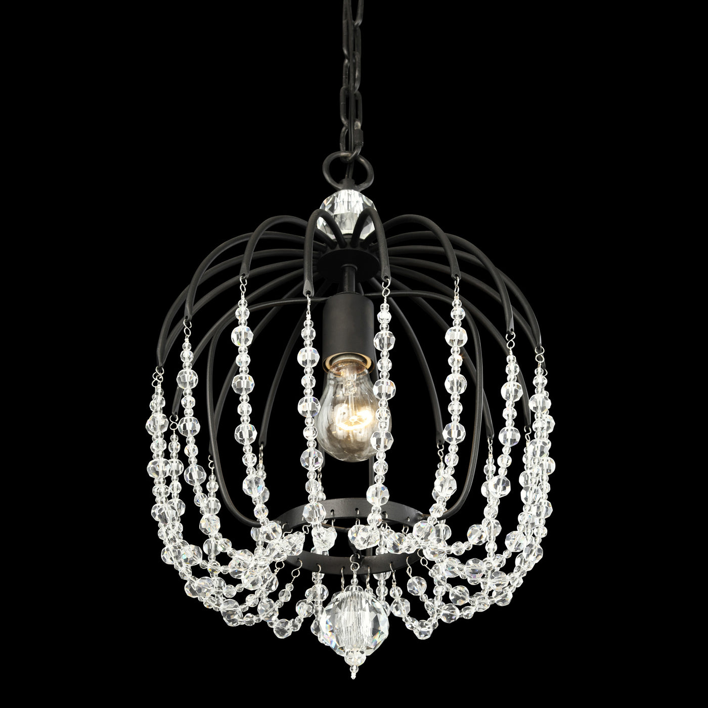Voliere 1 Light Crystal Pendant