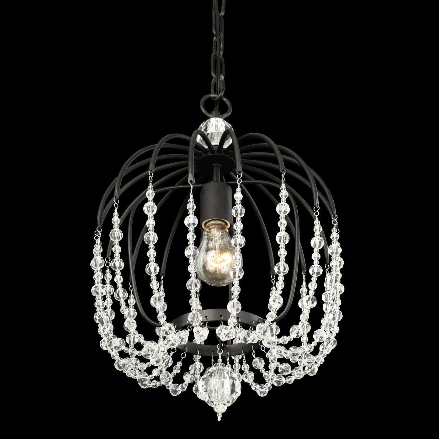 Voliere 1 Light Crystal Pendant