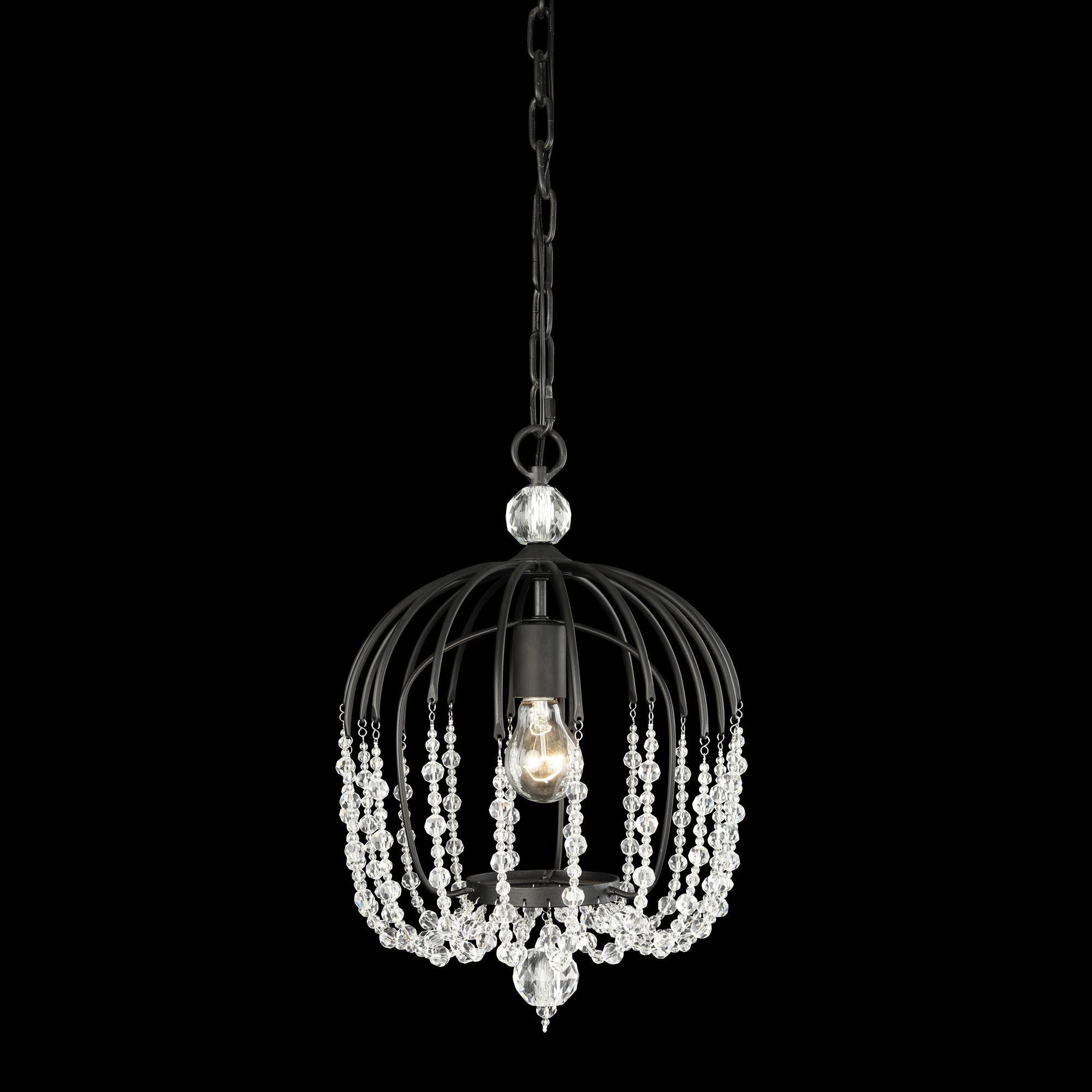 Voliere 1 Light Crystal Pendant