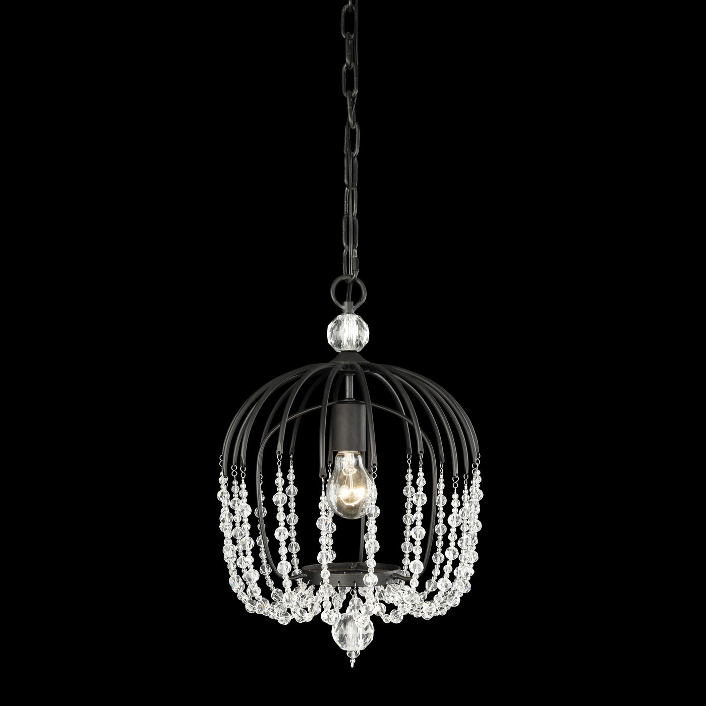 Voliere 1 Light Crystal Pendant