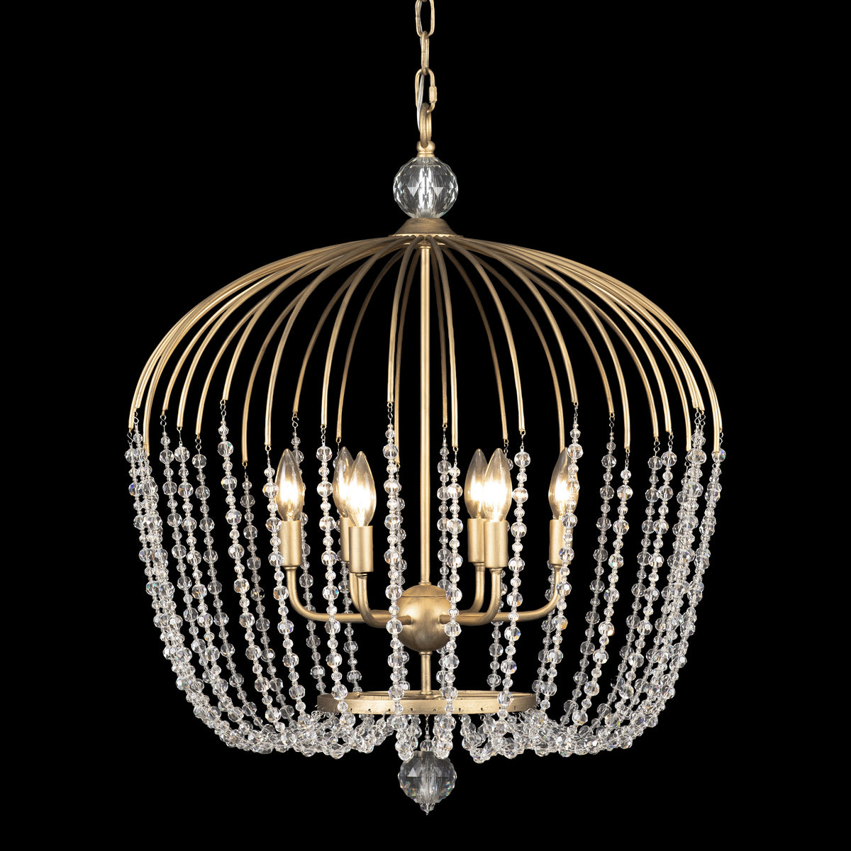 Voliere 6 Light Crystal Tall Pendant