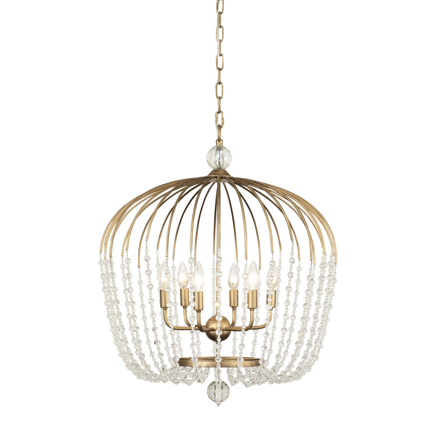 Voliere 6 Light Crystal Tall Pendant