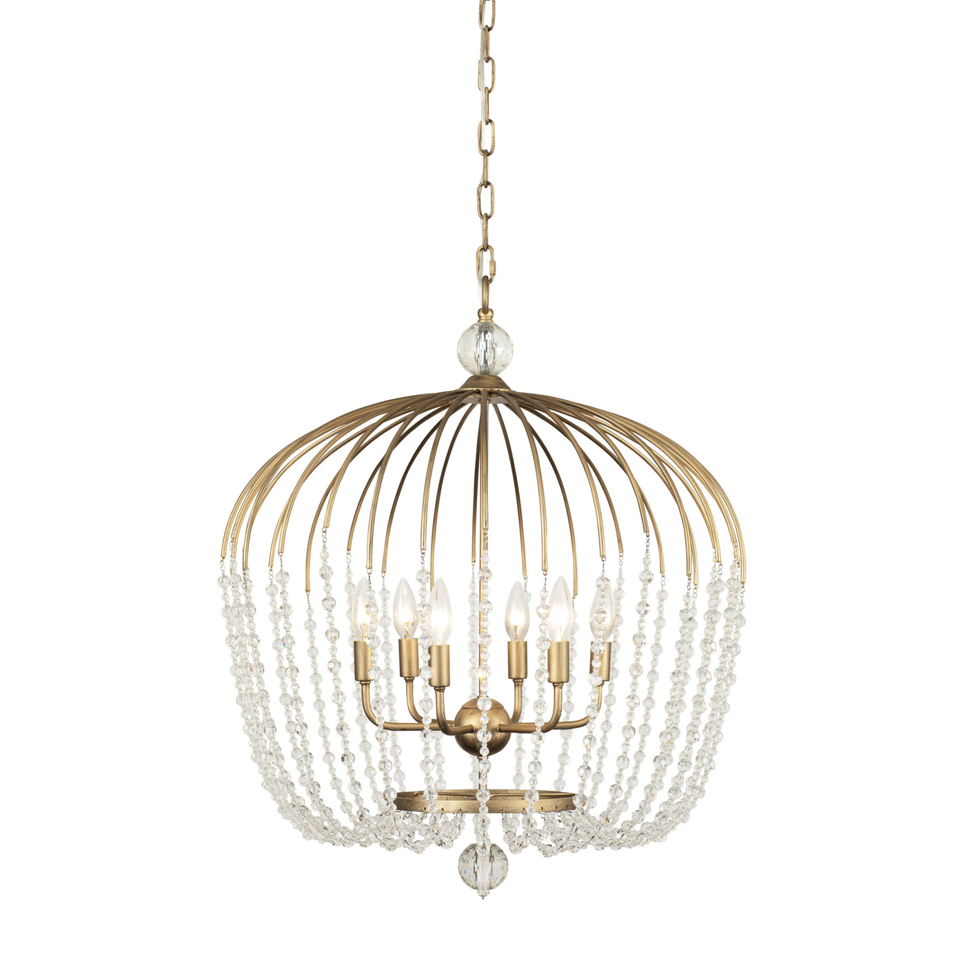 Voliere 6 Light Crystal Tall Pendant