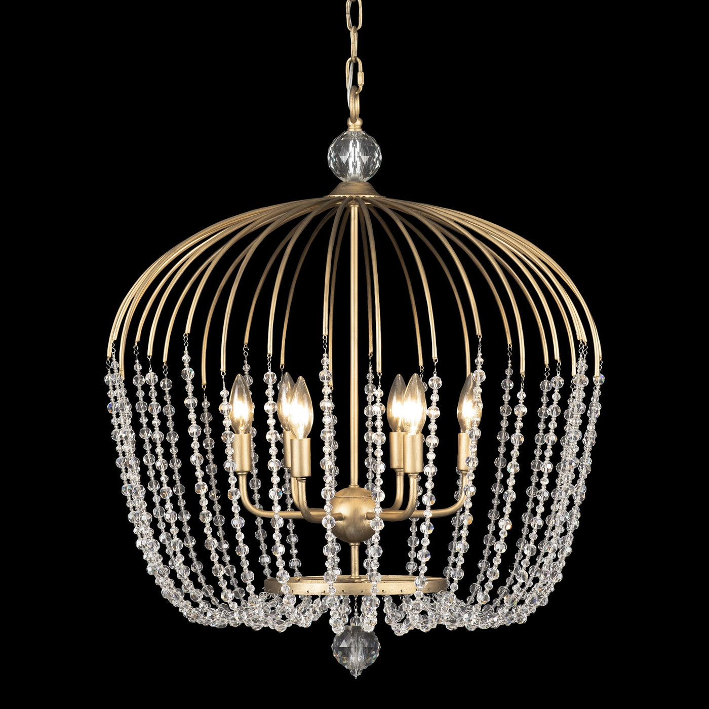 Voliere 6 Light Crystal Tall Pendant