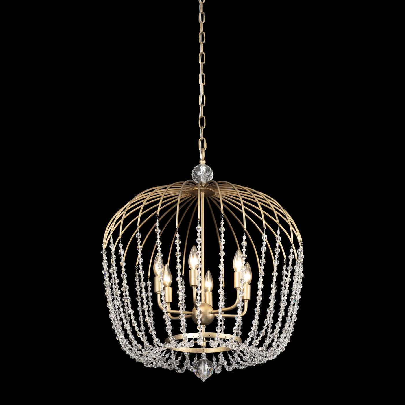Voliere 6 Light Crystal Tall Pendant