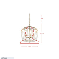 Voliere 6 Light Crystal Tall Pendant