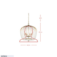 Voliere 6 Light Crystal Tall Pendant