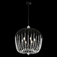 Voliere 6 Light Crystal Tall Pendant