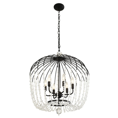 Voliere 6 Light Crystal Tall Pendant