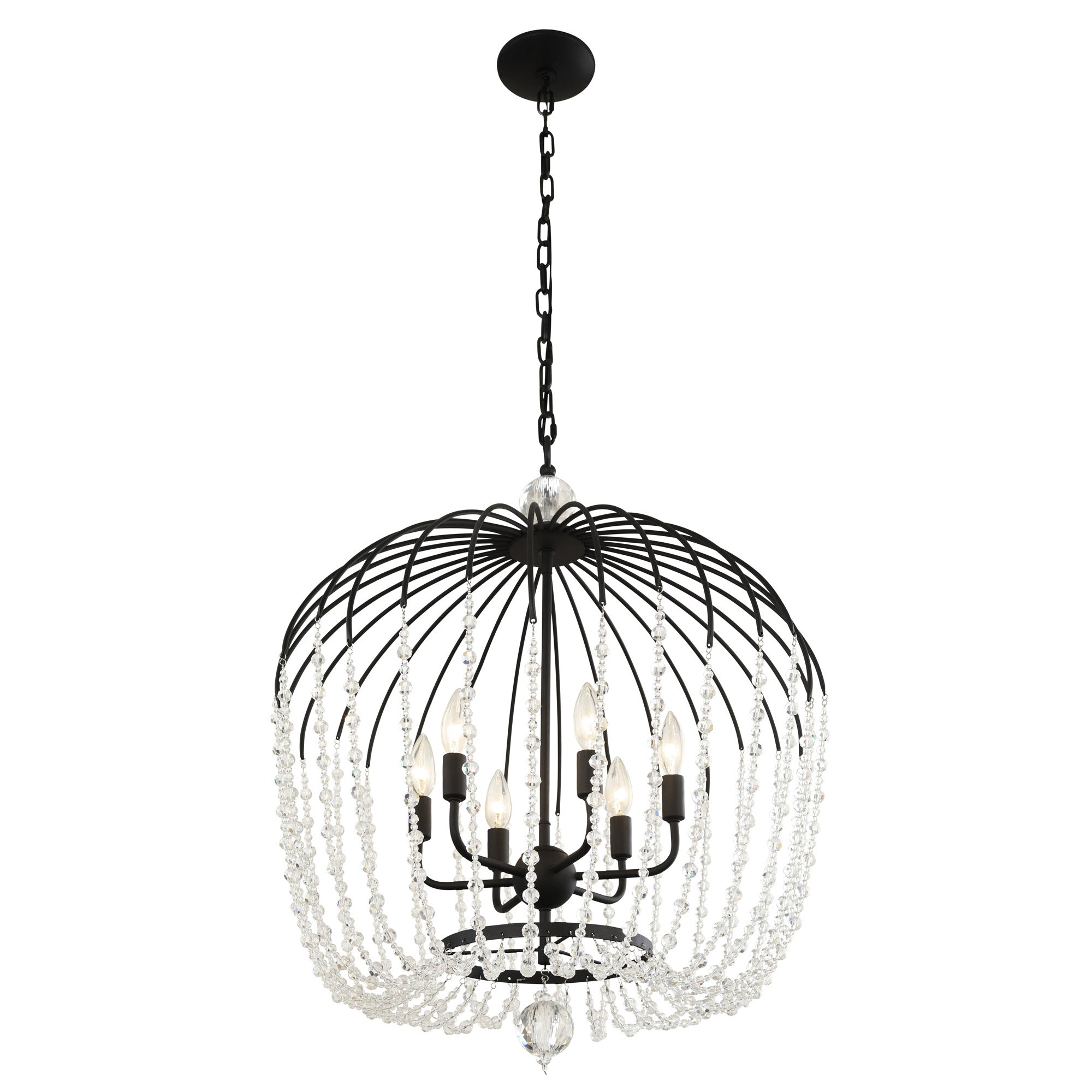 Voliere 6 Light Crystal Tall Pendant