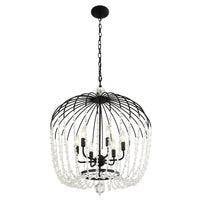 Voliere 6 Light Crystal Tall Pendant