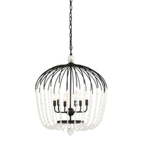 Voliere 6 Light Crystal Tall Pendant