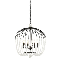 Voliere 6 Light Crystal Tall Pendant