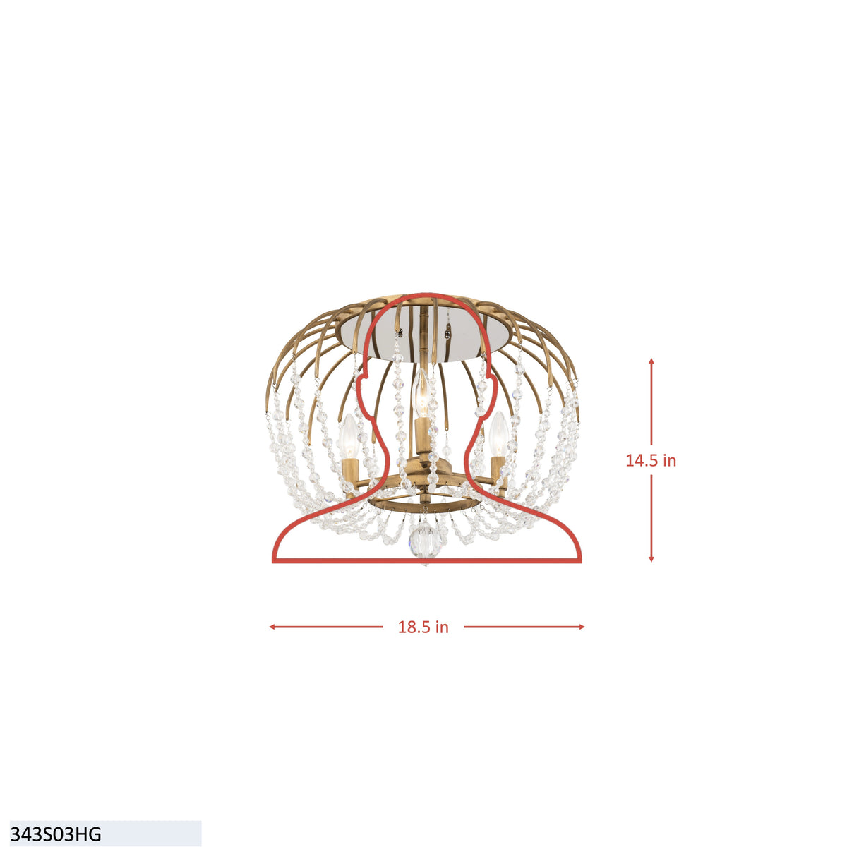 Voliere 3 Light Semi-Flush Mount