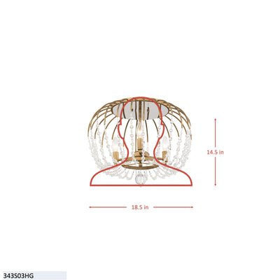 Voliere 3 Light Semi-Flush Mount
