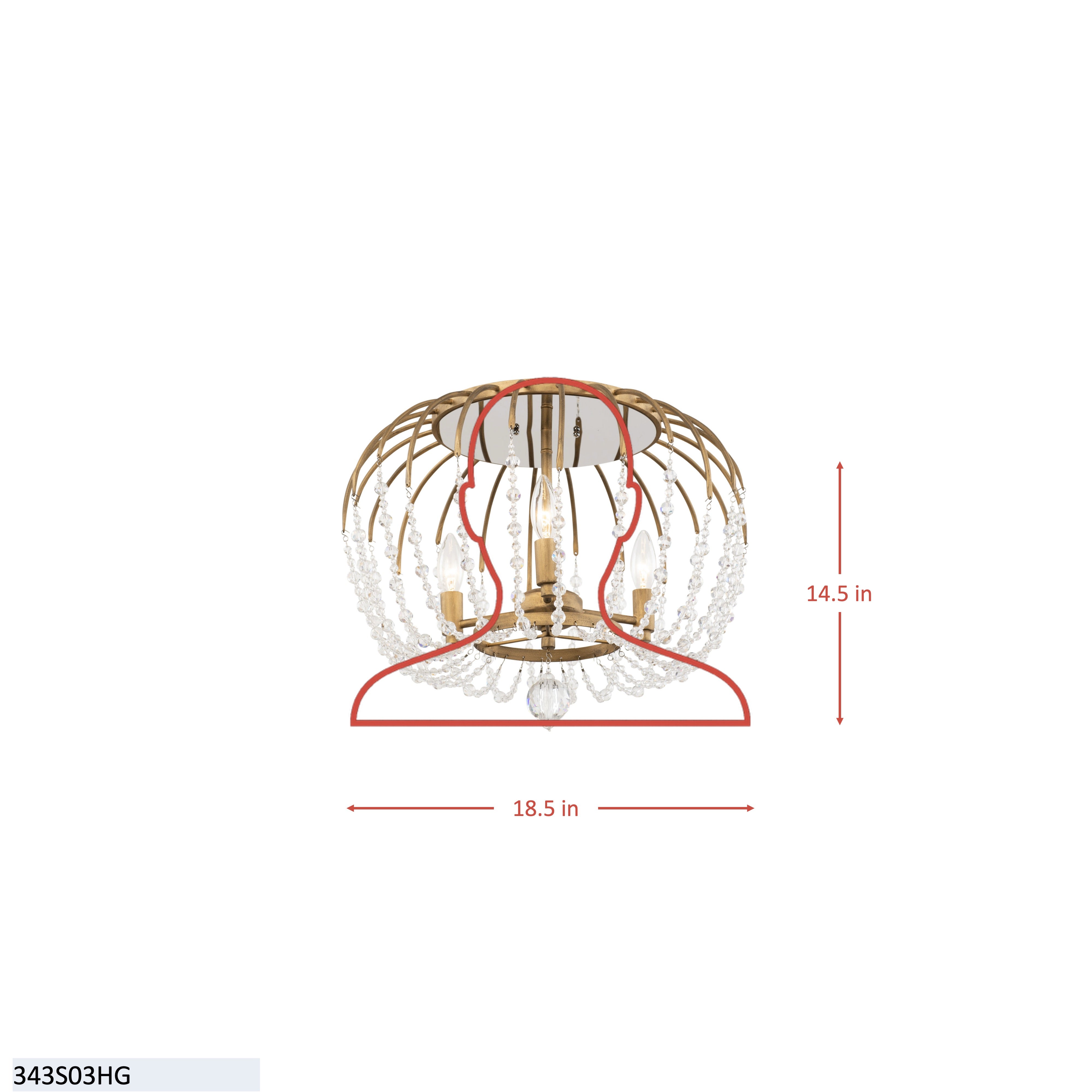 Voliere 3 Light Semi-Flush Mount