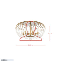 Voliere 6 Light Semi-Flush Mount