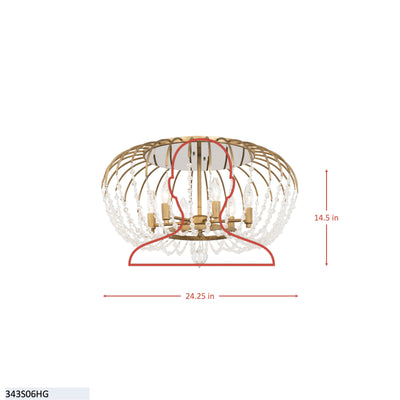 Voliere 6 Light Semi-Flush Mount