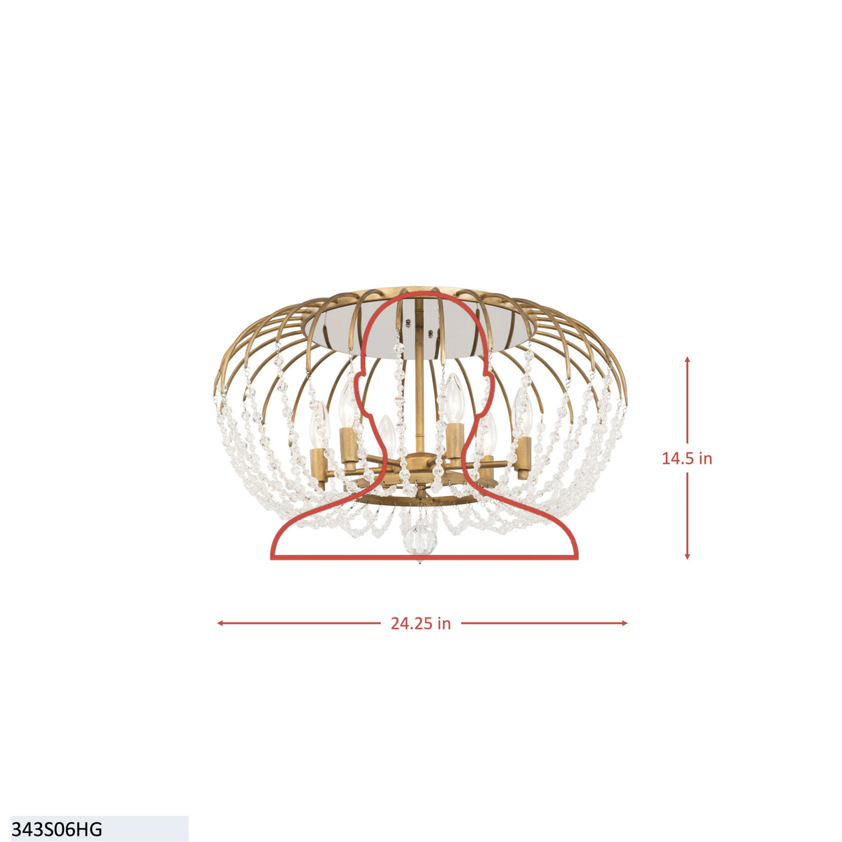 Voliere 6 Light Semi-Flush Mount
