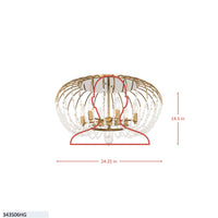 Voliere 6 Light Semi-Flush Mount