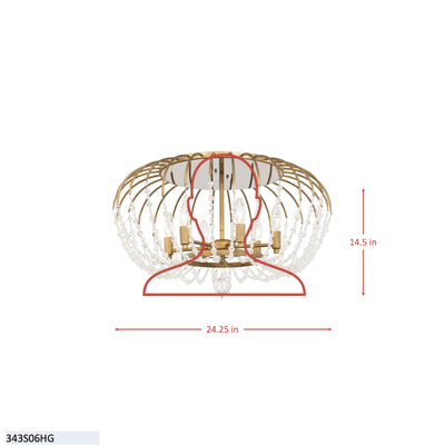 Voliere 6 Light Semi-Flush Mount