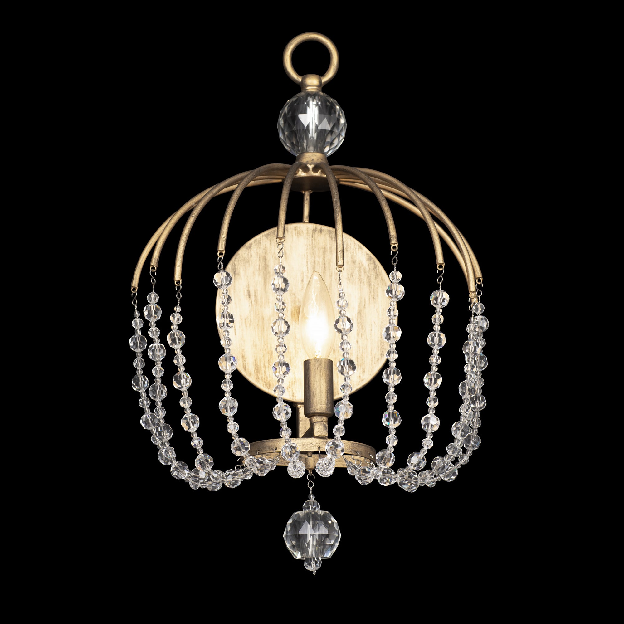 Voliere 1 Light Crystal Wall Sconce