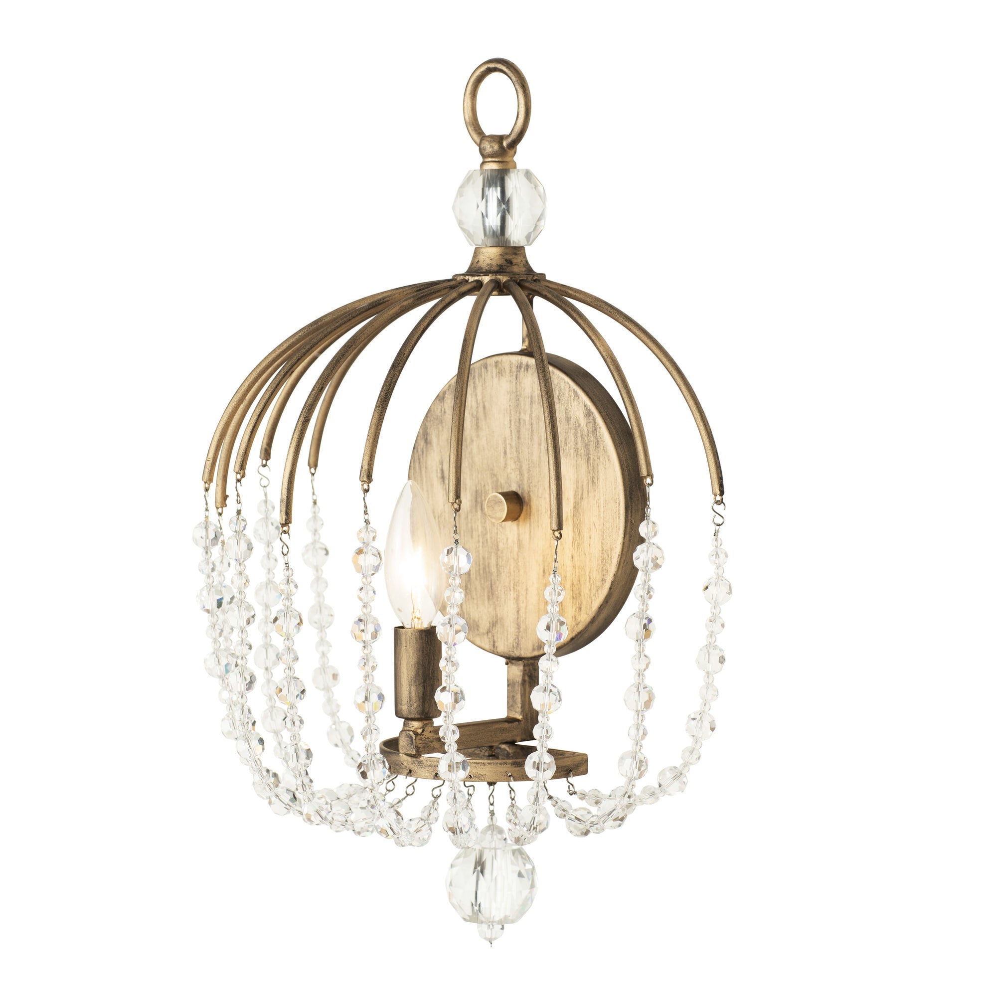 Voliere 1 Light Crystal Wall Sconce
