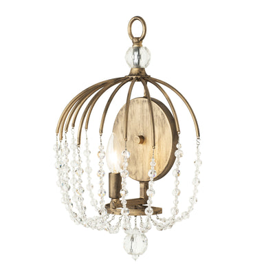 Voliere 1 Light Crystal Wall Sconce