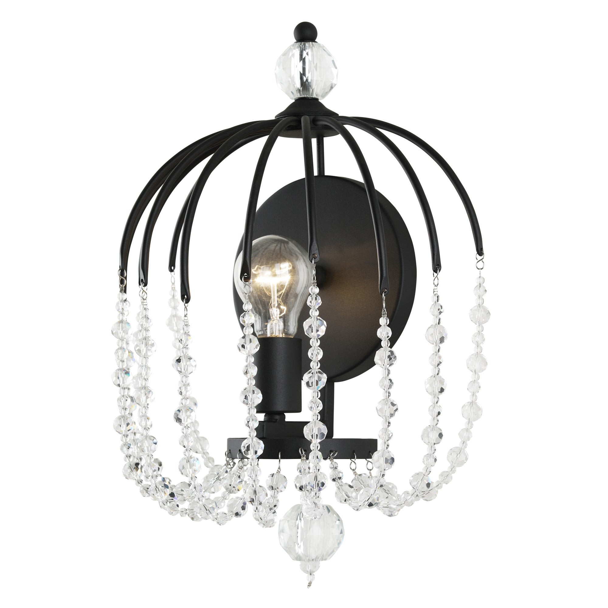 Voliere 1 Light Crystal Wall Sconce