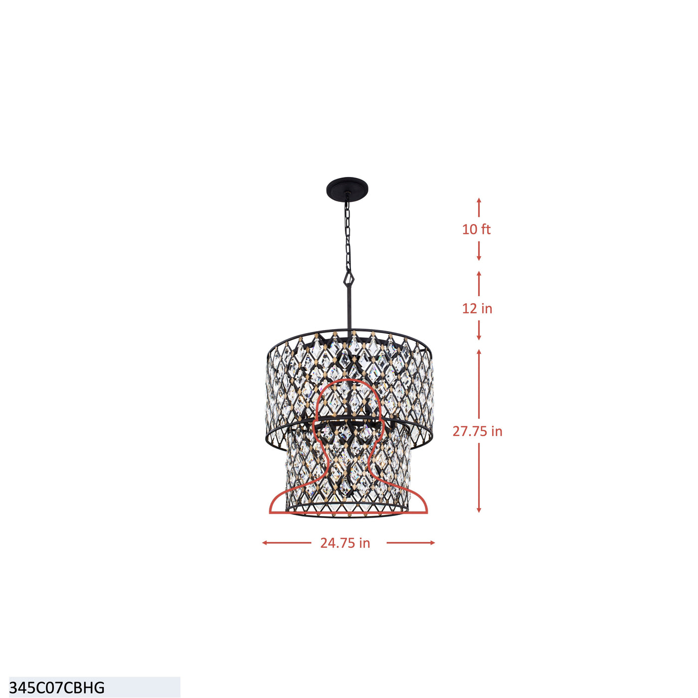 Windsor 7 Light 2-Tier Crystal Chandelier
