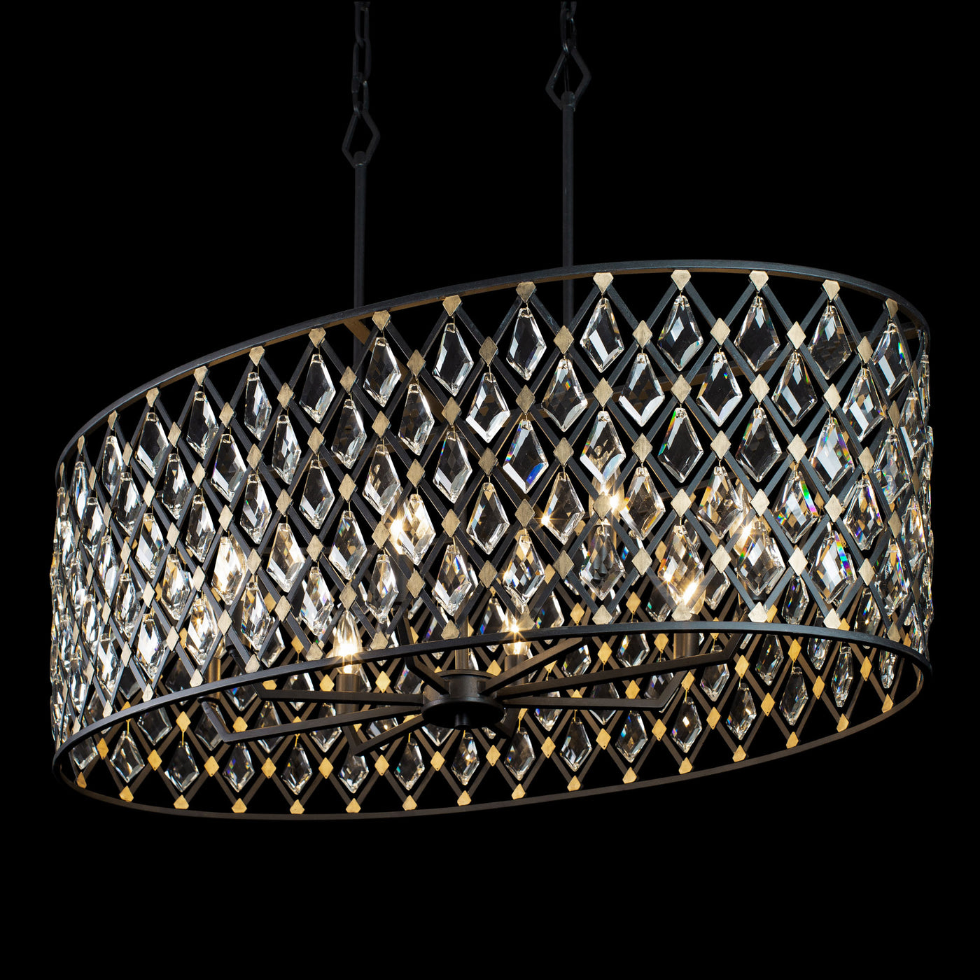 Windsor 8 Light Oval Crystal Linear Pendant