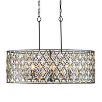 Windsor 8 Light Oval Crystal Linear Pendant