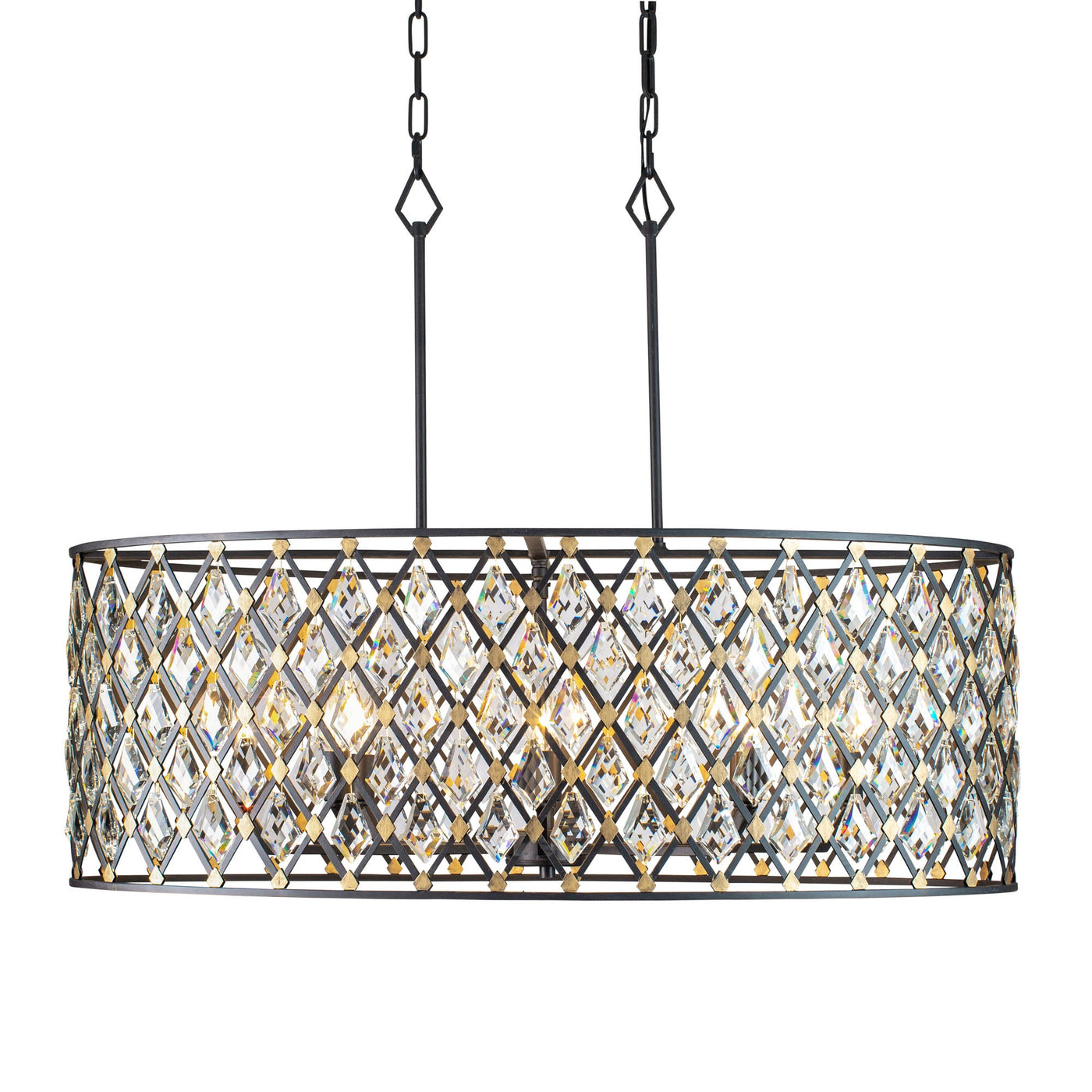 Windsor 8 Light Oval Crystal Linear Pendant