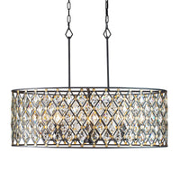 Windsor 8 Light Oval Crystal Linear Pendant