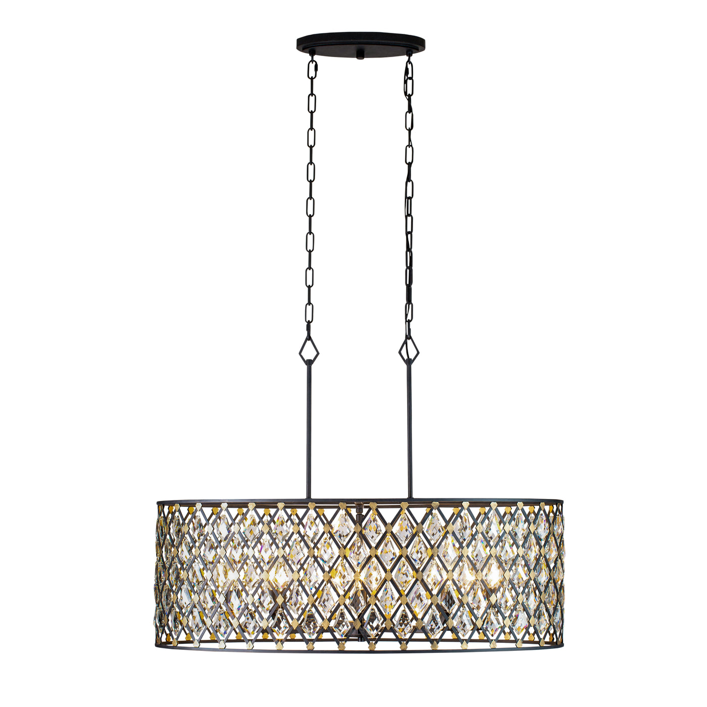 Windsor 8 Light Oval Crystal Linear Pendant