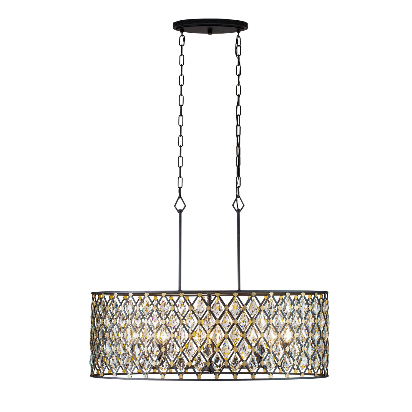 Windsor 8 Light Oval Crystal Linear Pendant