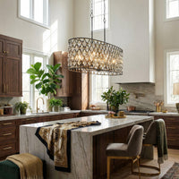 Windsor 8 Light Oval Crystal Linear Pendant