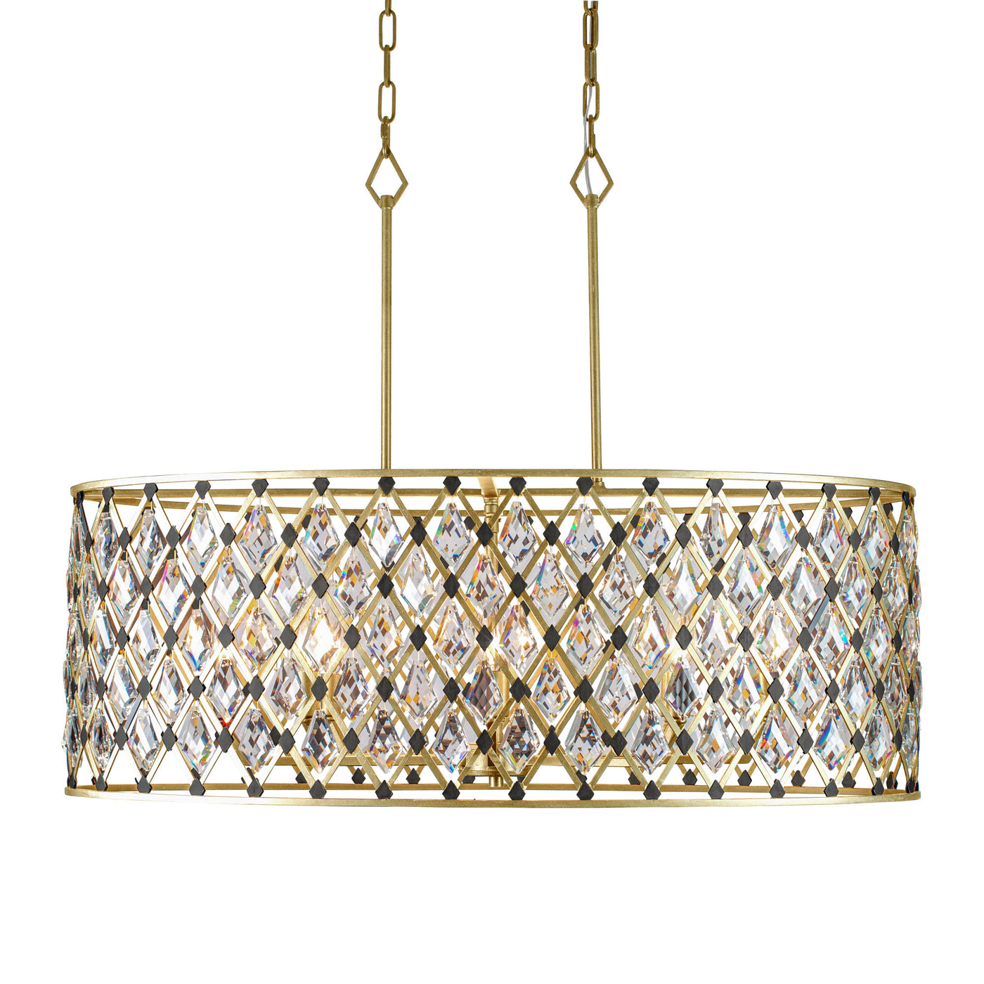 Windsor 8 Light Oval Crystal Linear Pendant