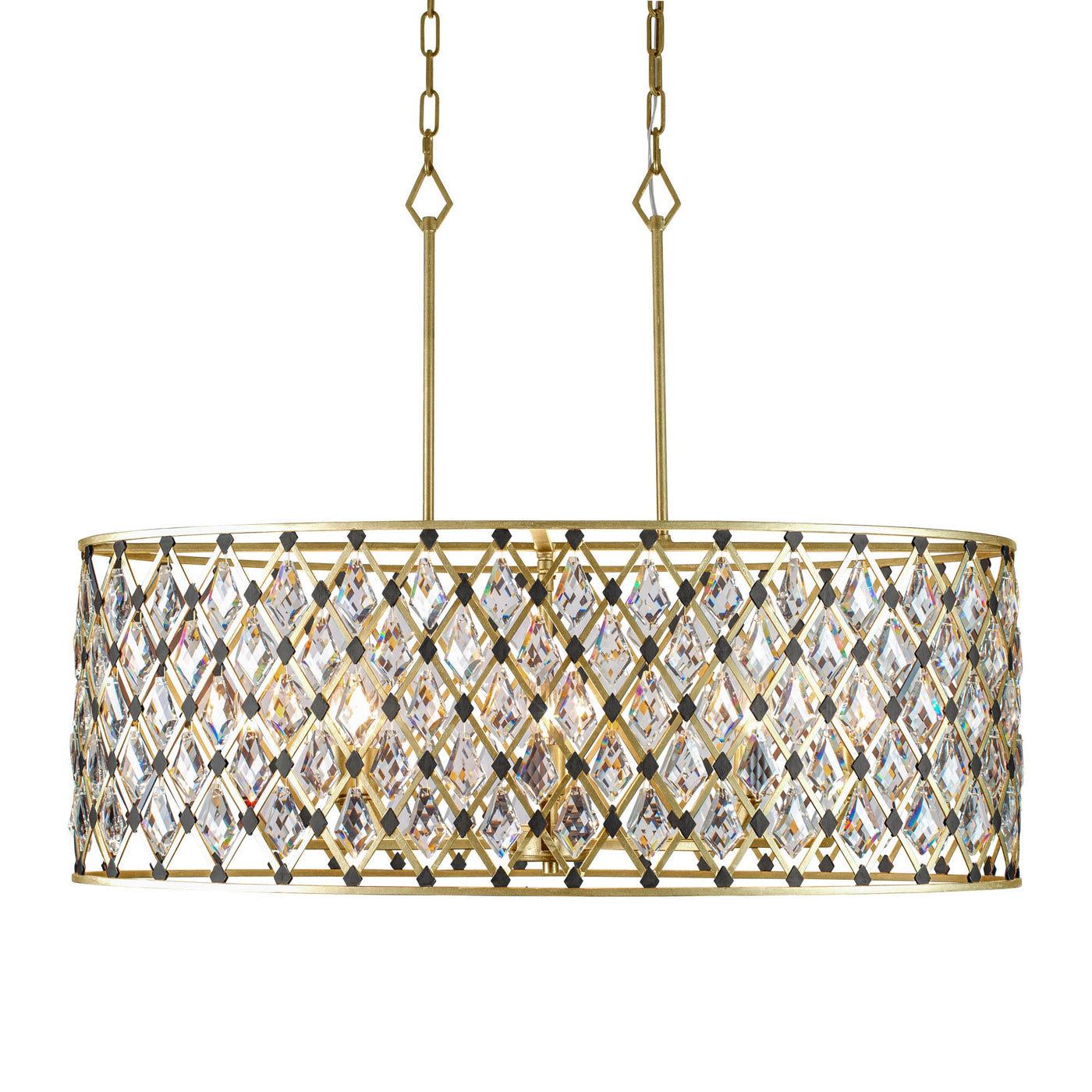 Windsor 8 Light Oval Crystal Linear Pendant