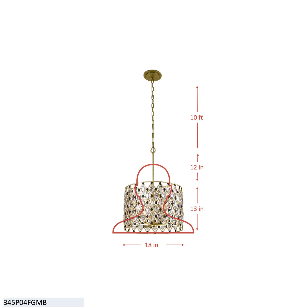 Windsor 4 Light Crystal Pendant