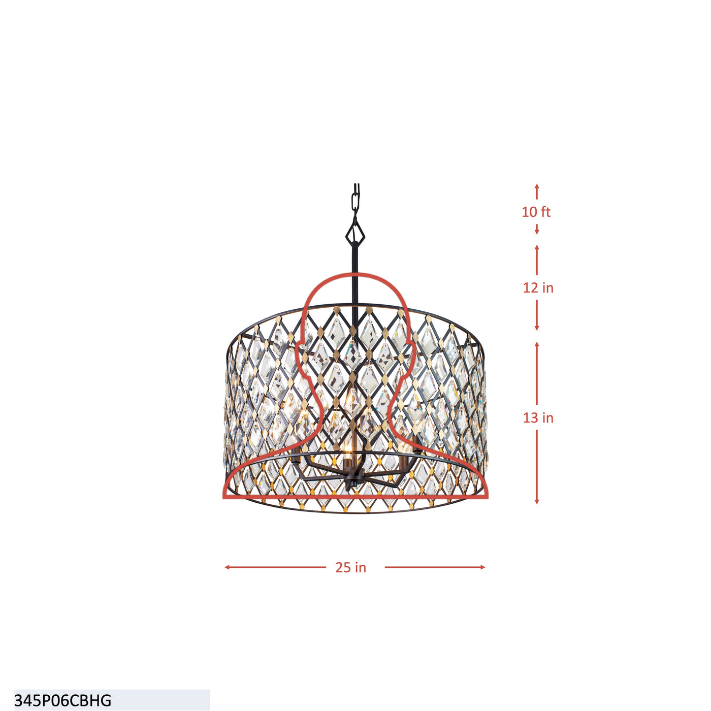 Windsor 6 Light Crystal Pendant