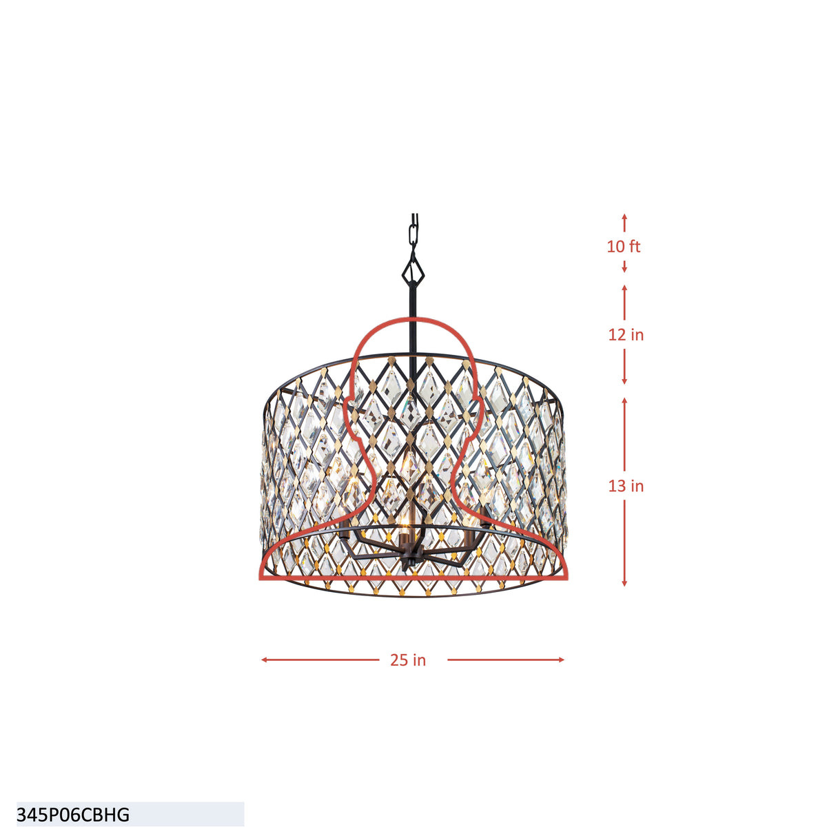Windsor 6 Light Crystal Pendant