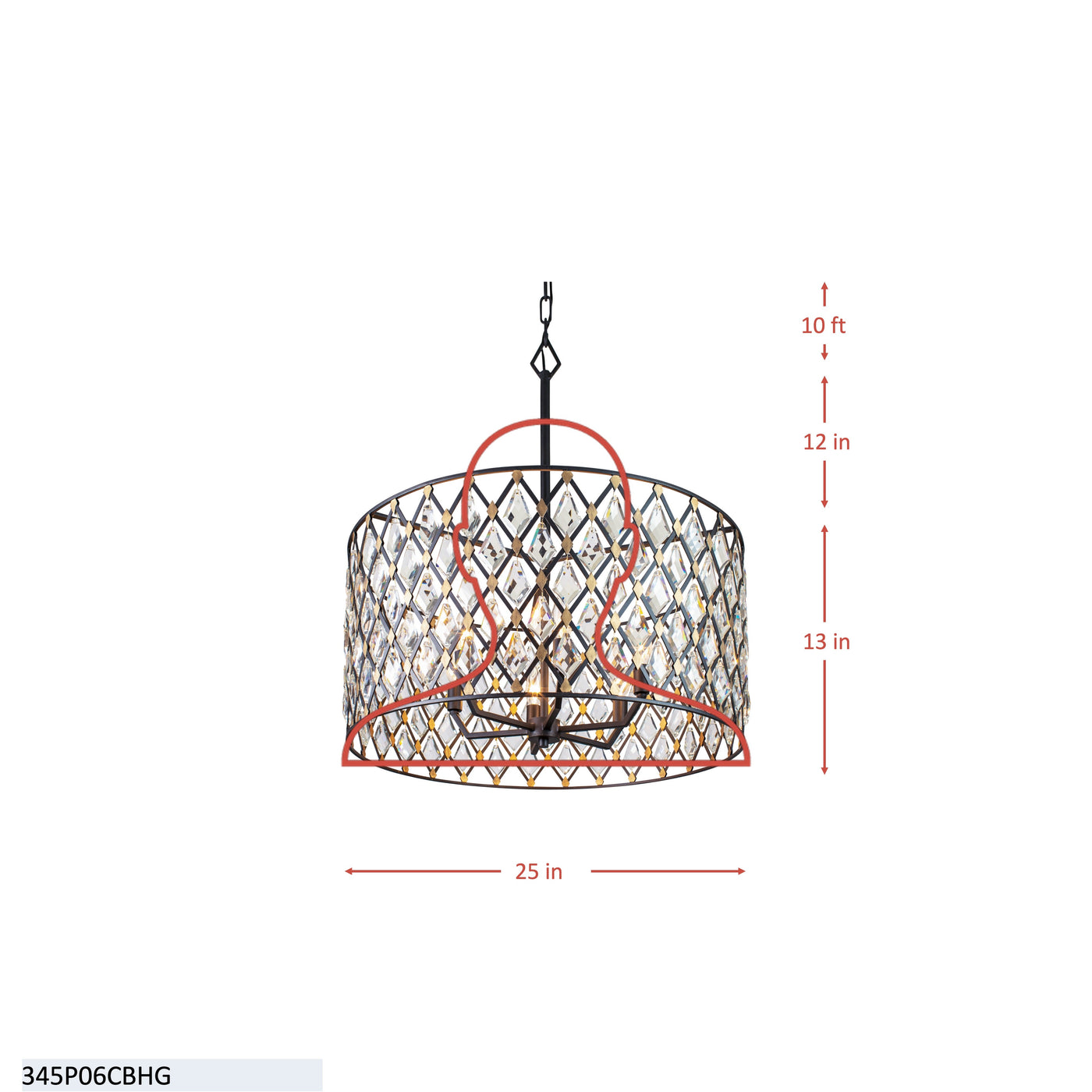 Windsor 6 Light Crystal Pendant