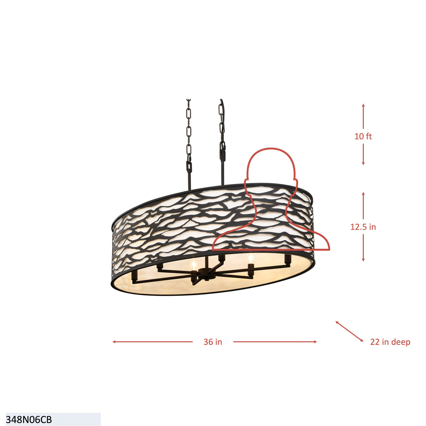 Kato 6 Light Oval Pendant